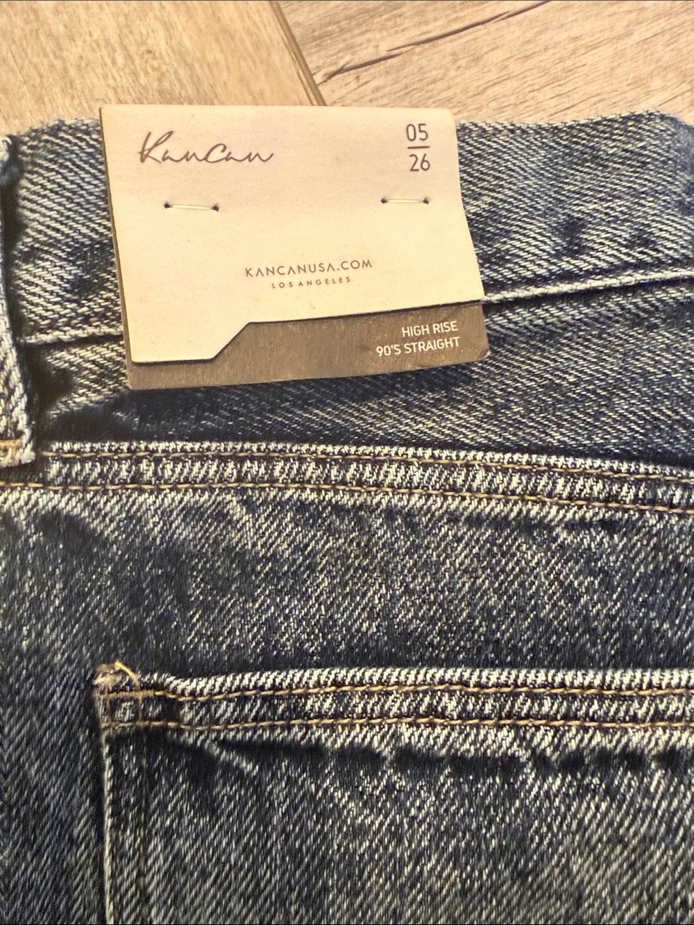 KanCan Women's Straight Jeans in Washed Black Denim - Picture 4 of 4